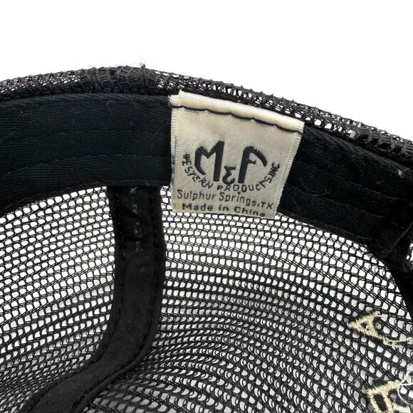 Ariat Distressed Trucker Hat Brown Black Mesh Western Rodeo Workwear Cap - Picture 8 of 8